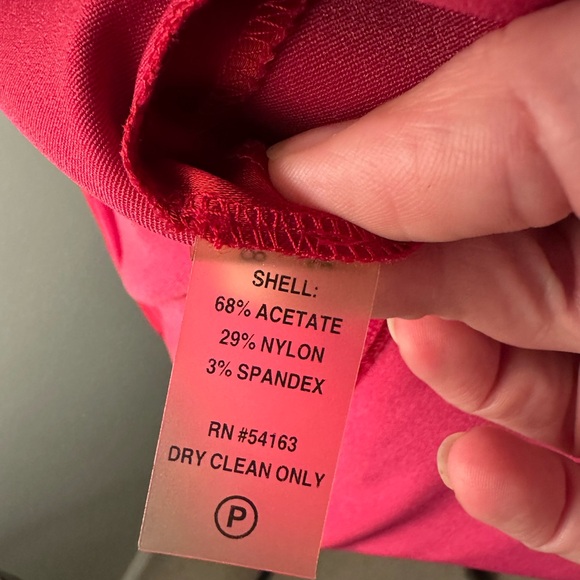 Calvin Klein Red Sheath Midi Dress Square Neck Sleeveless - Picture 5 of 5